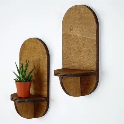 Immagine prodotto di Skye Decor, Raf262, mensola da parete, noce, 100% MASSICCIO, 13 x 26 x 9 cm