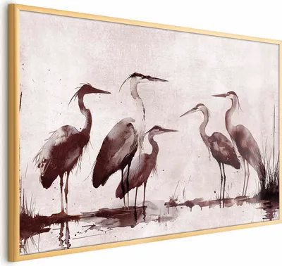 Produktbild von Posterpapier Poster - Herons Painted in Ink 60x40 cm Tiere g-C-10146-ao-a