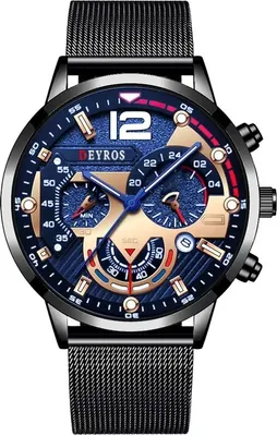 Produktbild von Deyros EL-25951 Uhr - Schwarz/Goldrosa für Herren KP25951