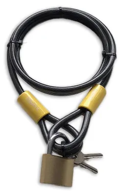 Image de Cadenas de sécurité Lynx, 1,5 mètre, pour vélo - Cadenas à pêne en laiton, 10 mm