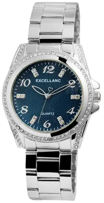 Produktbild von Damenuhr Metall EX0420 mit Metallarmband und Kristallbesatz