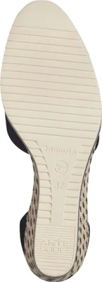 Zdjęcie produktu dla Tamaris damskie czółenka espadryle skórzany klin sandał pasek na kostkę 1-22309-42, rozmiar:38 EU, kolor:Czarny