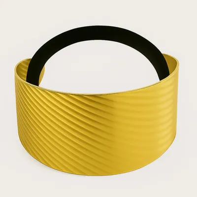 Produktbild von Haargummi mit feiner Rillenmanschette – Edles Gold