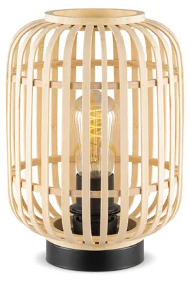 Produktbild von Home Sweet Home Bohemian Tischlampe mit Bambusschirm 21,5 x 21,5 x 30 cm