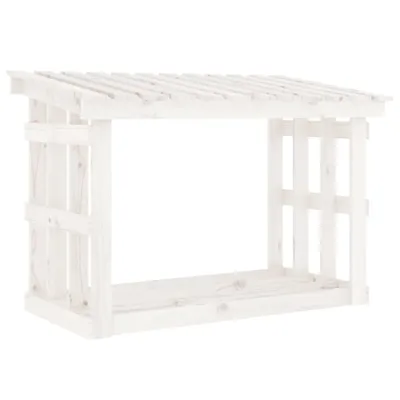 Immagine prodotto di vidaXL Porta legna bianco 108x64,5x77 cm in legno di pino massiccio