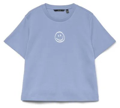 Productafbeelding van Vero Moda VMSARA T-shirt, T-shirt, Volwassenen, Dames, Blauw, Blauw / Brunnera Blue, Effen