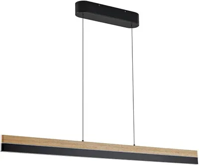 Image de Suspension Holven, à intensité variable (design moderne), en bois (une ampoule) - Suspension, lampe de table pour salle à manger, lampe suspendue, lampe pour salon