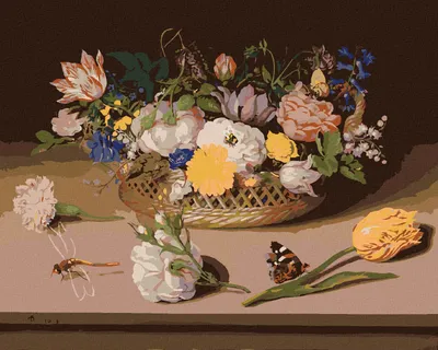 Produktbild von Diamondi - Diamond painting - STILLLEBEN VON BLUMEN (AMBROSIUS BOSSCHAERT), 40X50 cm, ohne Keilrahmen