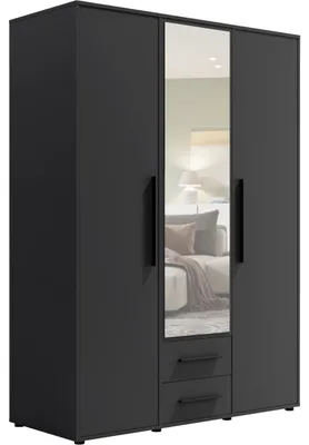 Produktbild von Kleiderschrank mit Spiegel MAXIS 12 schwarz