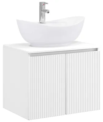 Imagen del producto de vidaXL: Juego de muebles de baño, color blanco, fabricado en material de madera
