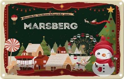 Produktbild von vianmo Blechschild 20x30 cm Weihnachten MARSBERG