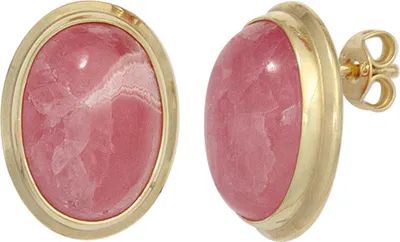 Produktbild von Ohrstecker Ohrschmuck mit Rhodochrosit oval rosé-pink 585 Gold Gelbgold Damen
