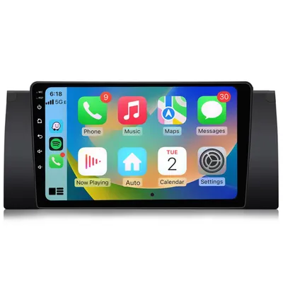 Immagine prodotto di Autoradio Android da 9'' per BMW E39, 64 GB, WiFi, CarPlay, navigatore GPS, DSP, DAB+, SWC, Bluetooth