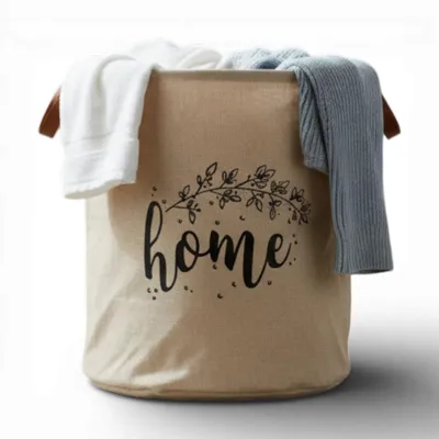 Produktbild von LS-LebenStil Wäschesack Wäschekorb Vintage Home 62L 50cm Faltbar Wäschesammler Wäschetonne Aufbewahrungsbox mit Griffen für Kleidung Spielzeug
