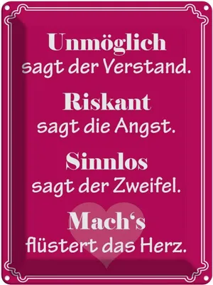 Produktbild von vianmo Blechschild 40x30 cm Unmöglich sagt der Verstand Spruch Zitat