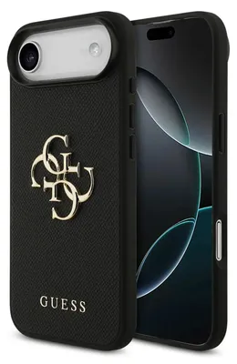 Image de Étui Guess Grained Big 4G & Classic Logo pour iPhone Air - noir