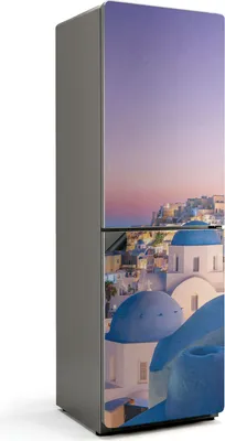 Zdjęcie produktu dla Pejzaż Santorini - Magnetyczna osłona lodówki - Magnetyczna osłona lodówki - Magnetyczna folia na lodówkę - Samoprzylepna tablica magnetyczna - Folia magnetyczna na drzwi lodówki - 60x190 cm