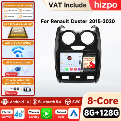 Image de Autoradio double DIN - Écran de 9 pouces - Android avec Carplay - Puissance de 4x50W