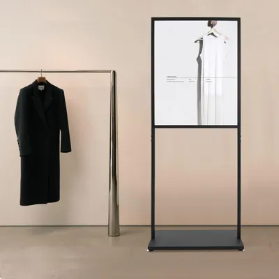 Produktbild von Posterständer - Posterhalter - Werbeschild - Displayständer - Präsentationsständer - Schwarz - Metallrahmen