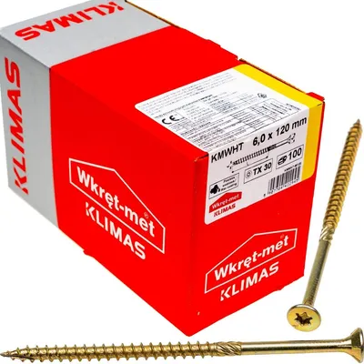 Produktbild von Holzbauschrauben KMWHT 6x120 mm Senkkopf Torx Zimmererschrauben 100 Stück