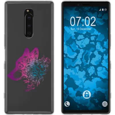 Produktbild von PhoneNatic Case kompatibel mit Sony Xperia 1 Silikon-Hülle Floral Rabe M4-6