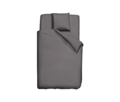 Produktbild von Bettwäsche 135x200 2 Teilig Einfarbig Grau Kissenbezug 80x80 Bettwäsche-Sets Anthrazit Unifarben Microfaser Bettbezug-Set mit Reißveschluss