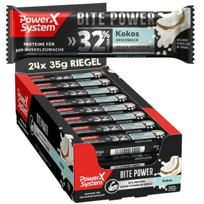 Produktbild von Power System Protein Riegel Bite Power Kokos 24 x 35g