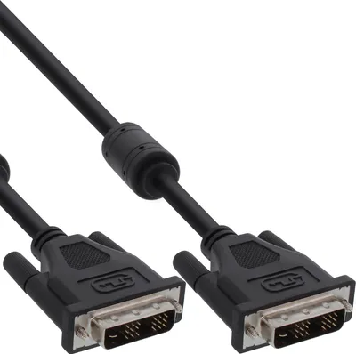 Productafbeelding van INLINE DVI-D kabel, digitaal, 24+1 pin, mannelijk/mannelijk, Dual Link, met 2 ferrietfilters, 2 meter