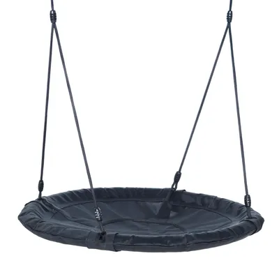 Obrázek produktu pro TRIBECCO Hnízdová houpačka Ø100 cm – nosnost až 150 kg – zahradní houpačka pro děti i dospělé (černá)