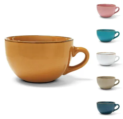 Immagine prodotto di Tazza grande in Vetroceramica gialla da 700 ml, ideale per zuppe, caffè o cereali