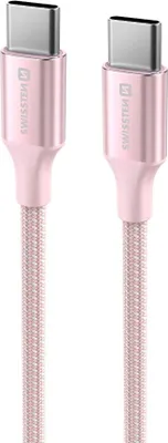 Produktbild von Swissten - Textile II kabel USB-C - USB-C (1,5 m, růžový)
