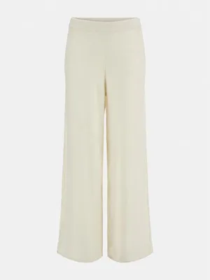 Produktbild von GUESS Damen Sweathose TERESA S, Sportliche weiße Strickhosen mit weitem Bein