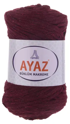 250g Strickgarn Büklüm Makrome Baumwollgarn weinrot