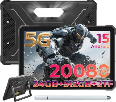 Produktbild von HOTWAV R9 Ultra 5G Outdoor Tablet, 20080mAh Wasserdicht Tablet, Android 15, 11" 2K FHD+ Rugged Tablets 24GB+512GB,64MP IP68/ Dual SIM/5G WiFi/GPS/OTG