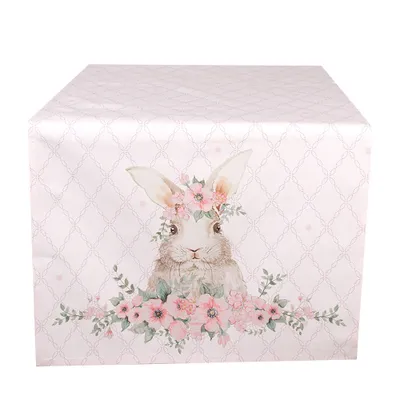 Produktbild von Clayre & Eef Tischläufer 50x140 cm Rosa Baumwolle Kaninchen
