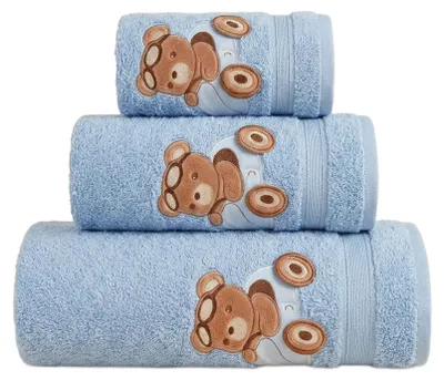 Produktbild von Kinderbadetuch 100% Baumwolle 70x140 cm Blau