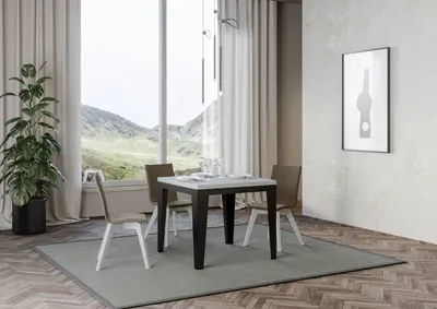 Immagine prodotto di ITAMOBY - Tavolo apribile 90/180x90 cm Flame Libra bianco frassino telaio antracite
