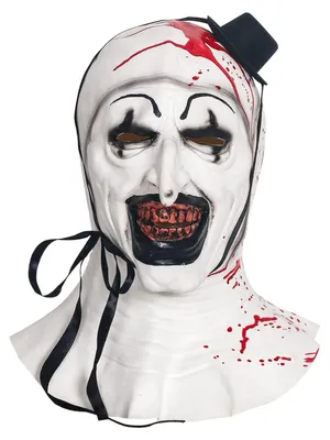 Horror-Clown-Maske, realistisch, Halloween, Cosplay, weiß