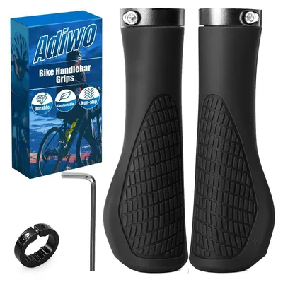 Zdjęcie produktu dla Ergonomiczne, antypoślizgowe uchwyty do roweru, wykonane z gumy TPE, czarne, o średnicy 22,2 mm