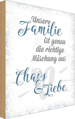 Produktbild von vianmo Holzschild 18x12 cm unsere Familie Chaos Liebe Freunde