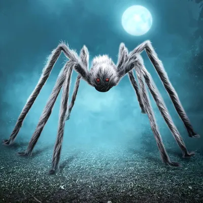 Produktbild von JOYIN 150 cm Halloween-Riesenspinne gruselige graue Outdoor-Dekoration