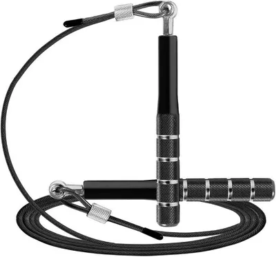 Produktbild von PolkaHome® Springseil Speed Jump Rope – Verstellbares Fitness Seil für Erwachsene & Kinder, mit Kugellagern, Drahtseil,