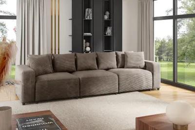 Produktbild von Sofa Designersofa Bigsofa MEGAN 3-Sitzer in Stoff Poso Cappuccino