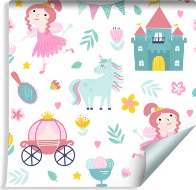 Obrázek produktu pro 10m VLIES TAPETE Roll Dětský pokoj Einhürner Stars Princess Magic XXL