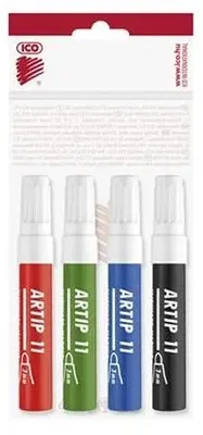 Obrázok produktu pre Popisovač na flipchartové tabule, sada, 1-3 mm, kužeľový hrot, ICO "Artip 11", 4 rôzne farby