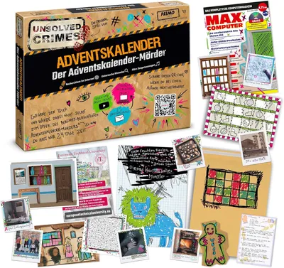Produktbild von CRAZE PASMO Adventskalender 2026 Kinder - Unsolved Crimes Rätsel Escape Game, 24 Umschläge