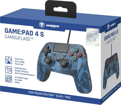 Obrázok produktu pre Snakebyte 4 S, Gamepad, PlayStation 4, Playstation 3, D-pad, Analógový/digitálny, Kábel, USB
