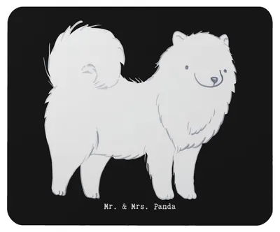 Produktbild von Mr. & Mrs. Panda Mousepad Samojede Lebensretter - Schwarz - Geschenk, computer, Mouse Pad, mousematte, Mauspad, Samojedenhund, Samojedenspitz, pc