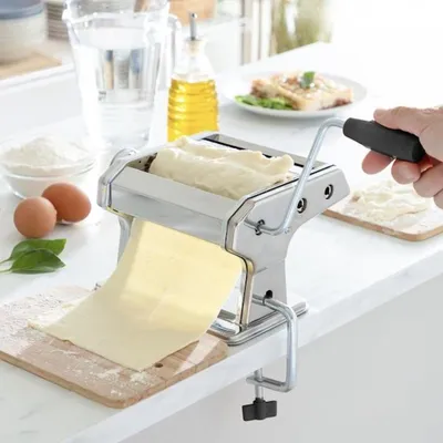 Produktbild von InnovaGoods® Nudelmaschine, Nudelmaschine aus Edelstahl, Frischnudelmaschine, 3 Arten de Nudeln Spaghetti, Tagliatelle und Lasagne, Multifunktionskneten und Schneiden, einfache Reinigung de