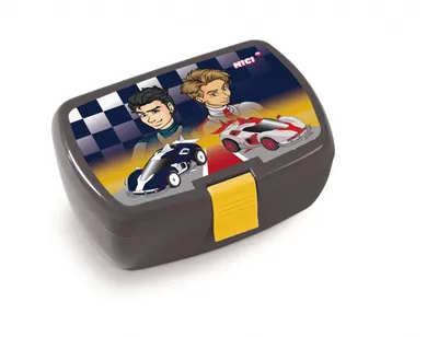 Produktbild von NICI Brotdose Autorennen, Frühstücksdose, Lunchbox, 2020 Design, Kunststoff, Bunt, 18x12.5x6.5 cm, 45466